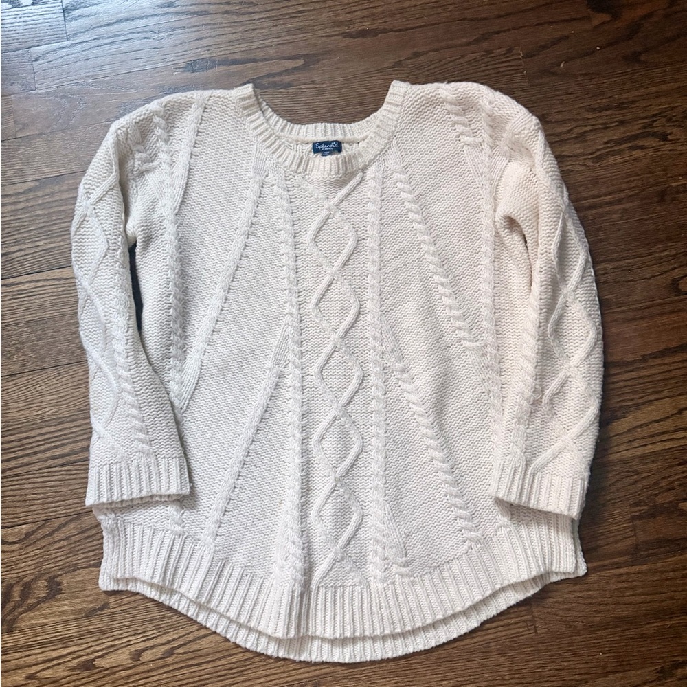 Splendid Cream Textured Knit Sweater